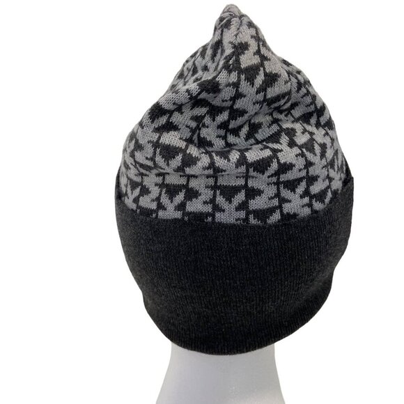 Michael Kors delicate Knitted slouchy chic Beanie Hat Grey & White lightweight - Picture 3 of 8
